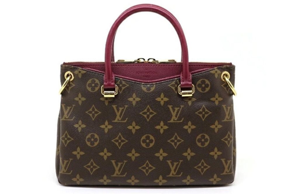 LOUIS VUITTON LV Pallas Handbag Monogram Raisin Purple Brown